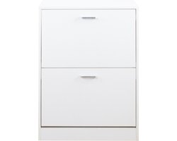 Schoenenkast - schoenenrek - 2 vakken - wit