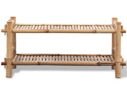 Schoenenkast | Schoenenrek bamboe twee lagen