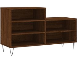Schoenenkast | Schoenenrek | Opbergkast 102x36x60 cm bewerkt hout bruin eikenkleur