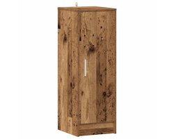 Schoenenkast | Schoenenrek | Opbergkast 32x35x92 cm bewerkt hout artisanaal eikenkleur
