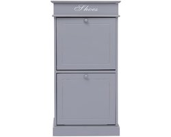 Schoenenkast | Schoenenrek | Opbergkast 50x28x98 cm paulowniahout grijs