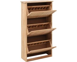 Schoenenkast | Schoenenrek | Opbergkast 55x20x104 cm massief walnotenhout