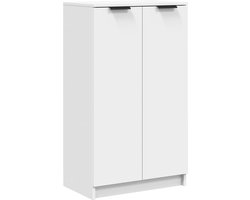 Schoenenkast | Schoenenrek | Opbergkast 59x35x100,5 cm bewerkt hout wit