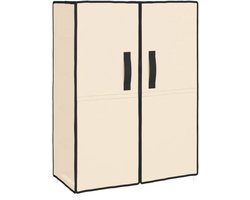 Schoenenkast | Schoenenrek | Opbergkast 60x28x90 cm stof crèmekleurig