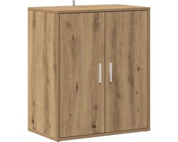 Schoenenkast | Schoenenrek | Opbergkast 60x35x70 cm bewerkt hout artisanaal eikenkleur