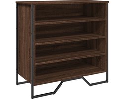 Schoenenkast | Schoenenrek | Opbergkast 80x38x78 cm bewerkt hout bruin eikenkleurig