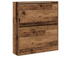 Schoenenkast | Schoenenrek | Opbergkast met opslag Oud hout 80 x 21 x 87.5 cm Bewerkt hout
