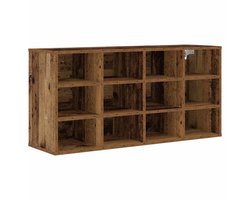 Schoenenkast | Schoenenrek | Opbergkast met plank Oud hout 103 x 30 x 51 cm Bewerkt hout