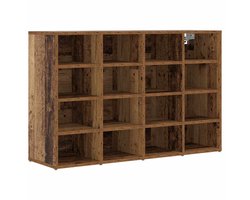 Schoenenkast | Schoenenrek | Opbergkast met plank Oud hout 103 x 30 x 67 cm Bewerkt hout