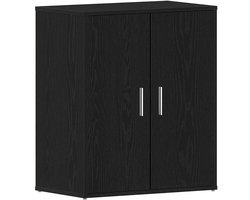 Schoenenkast | Schoenenrek | Opbergkast met plank Zwart eiken 60 x 35 x 70 cm Bewerkt hout