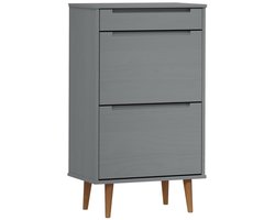 Schoenenkast | Schoenenrek | Opbergkast MOLDE 59,5x35x103 cm massief grenenhout grijs