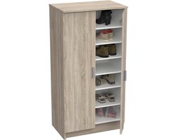 Schoenenkast Shoes 108 cm hoog geborsteld eiken