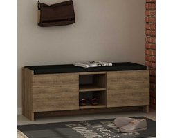 Schoenenkast - Stijlvol Donker Eiken - Ruime 110x43x37cm - Duurzaam Melamine