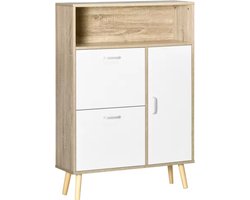 Schoenenkast- Voor 8 Paar Schoenen Met 2 Laden 80X25,5X112,5cm