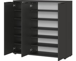 Schoenenkast Willian | 113 x 37 x 108 cm | Antracietkleurig