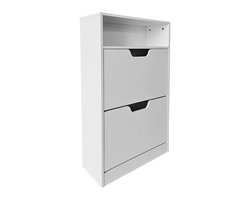 schoenenkast - wit - 60x102x24 cm - met opbergruimte