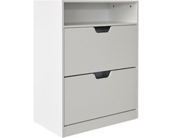 Schoenenkast - wit - 80x102x24 cm - met opbergruimte