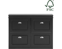 Schoenenkipperkast - Schoenenopbergorganisator - Schoenenkast - FSC-gecertificeerd - Stevig en veilig - Aan de muur te bevestigen - 105 cm x 82 cm x 24 cm - Zwart