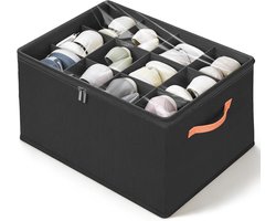 Schoenenopbergdoos - Schoenen organizer - Schoenenkast - Schoenenopbergorganizer - Schoenenrek - Opbergkast Schoenen - Schoenenorganizer - Opvouwbaar - voor kledingkast, slaapkamer, appartement of camper - 43*32*30cm - zwart