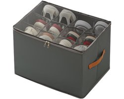 Schoenenopbergdoos - Schoenen organizer - Schoenenkast - Schoenenopbergorganizer - Schoenenrek - Opbergkast Schoenen - Schoenenorganizer - Opvouwbaar - voor kledingkast, slaapkamer, appartement of camper - 43*32*30cm - grijs