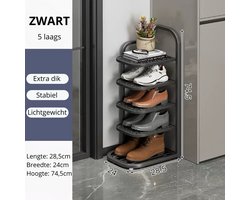 Schoenenrek - 5 laags - Zwart - Schoenen - Opbergruimte - Opbergen