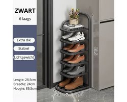 Schoenenrek - 6 laags - Zwart - Schoenen - Opbergruimte - Opbergen
