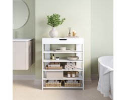 Schoenenrek Boppeelo 94x75x30 cm wit [en.casa]
