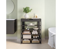 Schoenenrek Boppeelo 94x75x30 cm zwart [en.casa]