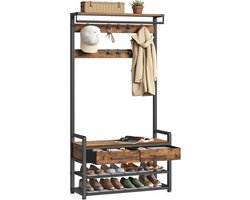 schoenenrek - kapstok - kapstok staand - scheidbaar ontwerp, kapstok met schoenenbank