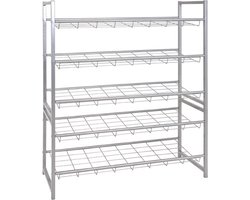 Schoenenrek Leonore 80cm, 2 planken - aluminium - Haku - Schoenenrek - Grijs - Aluminium