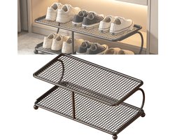 Schoenenrek Met 2 Niveaus - Metalen Schoenenrek Voor In De Kast - Schoenopbergorganizer - Voor Ingangen Van Studentenkamers