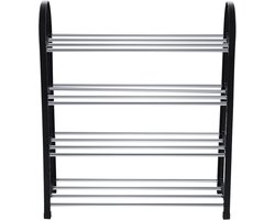 Schoenenrek met 3/4 lagen, lichtgewicht en compacte afneembare schoenenorganizer, schoenentoren, opbergkast voor thuis, woonkamer, badkamer (middelgroot, vier lagen, 50 * 19 * 58 cm)