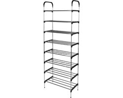 Schoenenrek met 8 Lagen – Ruimte voor 40 Paar Schoenen – Stevig Ontwerp van Metaal en Kunststof – Ruimtebesparend en Modern