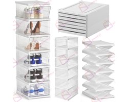 Schoenenrek – Schoenenorganiser – 6 Lagen – Transparant Opbergsysteem – schoenenkast – schoenen rek – schoenenbank – 77031