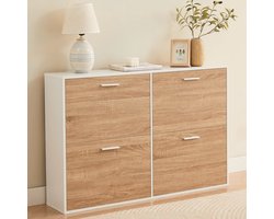 Schoenenrek voor 24 Pairs - Smal Schoenenkast met Ruime Opbergruimte