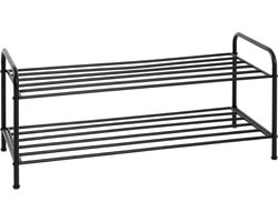 Schoenenrek – Zwart staal – Industrieel ontwerp – 37 cm hoog, 83 cm breed, 35 cm diep