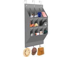 Schoenenzak Hangend - Schoenen Opberger - Met Haken - Organizer Voor Aan De Deur - Schoenenorganizer Boven De Deur - Oplossing Voor Rondslingerende Ding - Deur Opbergzak - Hangende Opberger -Grijs - Ruimtebesparend - Voor Schoenen/Woonaccessoires Enz