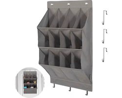 Schoenenzak hangend - Schoenen opberger - Organizer voor aan de deur - Schoenenorganizer boven de deur - met haken - ruimtebesparend - voor schoenen, woonaccessoires, enz