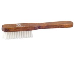 Schoenonderhoud Mephisto cleaning brush smalle witte borstel met houten handvat van het top merk Mephisto - perfect voor het schoonmaken van leder.