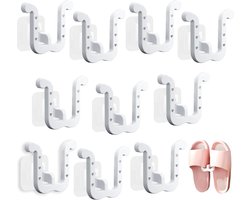 Schoenopbergers - 10 Stuks - Universele - Schoenen Ophangen - Kast Organiseren - Schoenen Opbergsysteem - Zelfklevend - Schoenenrek Hangend - Schoenopbergen - Slipper Opbergen - Pantoffels Opbergen - Studio Schoenrek - Schoenrek Voor Studio - Wit