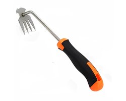 Schoffel - tuingereedschap onkruidverwijderaar -tuingereedschapset - Viertanden jachthaak - worteljedhaak van roestvrij staal - voor tuin en landbouwland