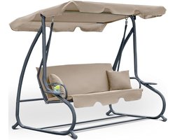 Schommelbank - 3-zits - 230 x 127 x 172 cm - beige