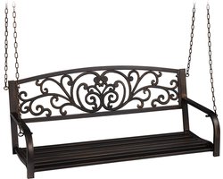 Schommelbank buiten - 2 persoons - metaal - zwart-brons