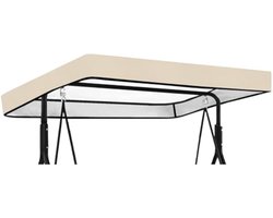 Schommelbank, dakhoes, 213 x 122 x 18 cm, vervangend dak, 3-zits schommelbank, waterdicht, dak, vervangende hoes (beige)