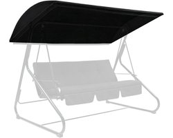 Schommelbank Luifel - Hangmat Stoel - Buiten Ontspannen - Waterdicht UV-bestendig - 195x123x22 cm - Zwart