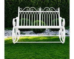 Schommelbank - tuinbank - wit rustiek - vintage