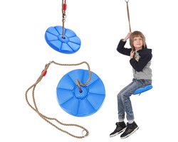 Schommelbank voor kinderen en volwassenen - Schijfschommel voor binnen en buiten met klimtouw - Maximaal 150 kg