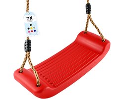 Schommelbank voor Kinderen - Verstelbare Swingstoel voor Buiten en Binnen - Veilig en Antislip - Kleur: Rood