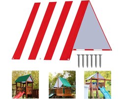 Schommelset Vervanging Tarp - Speeltuin Luifel - Buiten Beschermen - Waterdicht UV-bestendig - 52"x90" - Rood/Wit