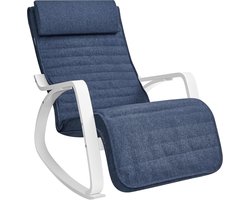 Schommelstoel – 5-positie verstelbare voetensteun – Middernachtblauw/Wit